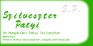 szilveszter patyi business card